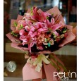 Pembe Lilyum Buketi ( Özel Dizayn Ürün )